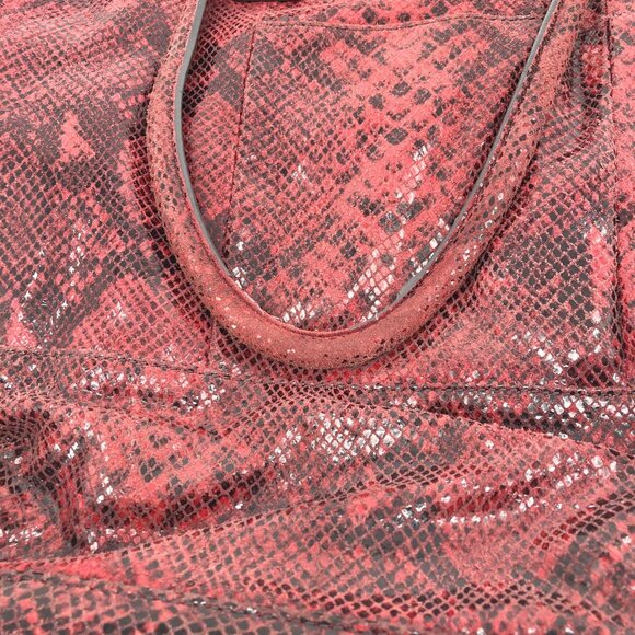 Halogen Red Animal Print Leather Tote | Large Size - Picture 5 of 5